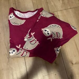 Carter's Maroon Sloth Print Kids Pajama Set